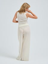 Seamless Basic Wooly Tank | Wool Silk Tank Top Off-White