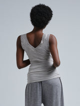 Seamless Basic Cotton Lacey | Cotton Tank Top Grey