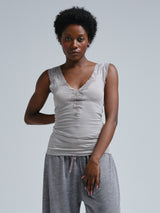 Seamless Basic Cotton Lacey | Cotton Tank Top Grey