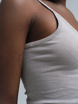 Seamless Basic Cotton Spaghetti | Cotton Strap Top Grey
