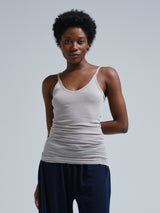 Seamless Basic Cotton Spaghetti | Cotton Strap Top Grey