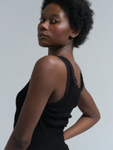 Seamless Basic Donna | Egyptian Cotton Tank Top Black