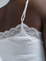Seamless Basic Fab | Organic cotton Strap Top White