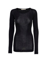 Seamless Basic Woolen Jade | Merino wool L/S T-Shirt Black