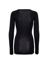 Seamless Basic Woolen Jade | Merino wool L/S T-Shirt Black