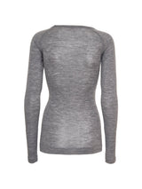 Seamless Basic Woolen Jade | Merino wool L/S T-Shirt Grey Melange