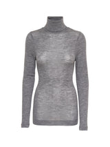 Seamless Basic Woolen Lola | Merino wool Roll Neck Grey Melange