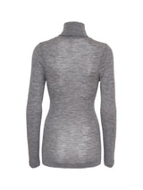 Seamless Basic Woolen Lola | Merino wool Roll Neck Grey Melange