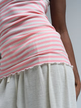 Seamless Basic Silky Daze | Silk Strap Top Pink/Off-White