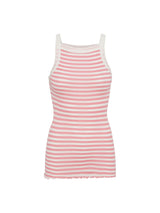 Seamless Basic Silky Daze | Silk Strap Top Pink/Off-White