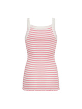 Seamless Basic Silky Daze | Silk Strap Top Pink/Off-White