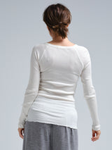 Seamless Basic Silky Jade | Silk Blouse Off-White