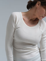 Seamless Basic Silky Jade | Silk Blouse Off-White