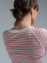 Seamless Basic Silky Jade | Silk Blouse Pink/Off-White