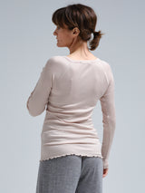 Seamless Basic Silky Jade | Silk Blouse Rosie Beige