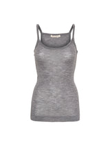 Seamless Basic Woolen Viola | Merino wool Strap Top Grey Melange