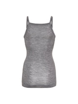 Seamless Basic Woolen Viola | Merino wool Strap Top Grey Melange