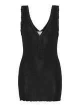Seamless Basic Woolen Lacey | Merino wool Tank Top Black