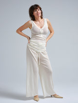 Seamless Basic Woolen Lacey | Merino wool Tank Top Off-White