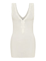 Seamless Basic Woolen Lacey | Merino wool Tank Top Off-White
