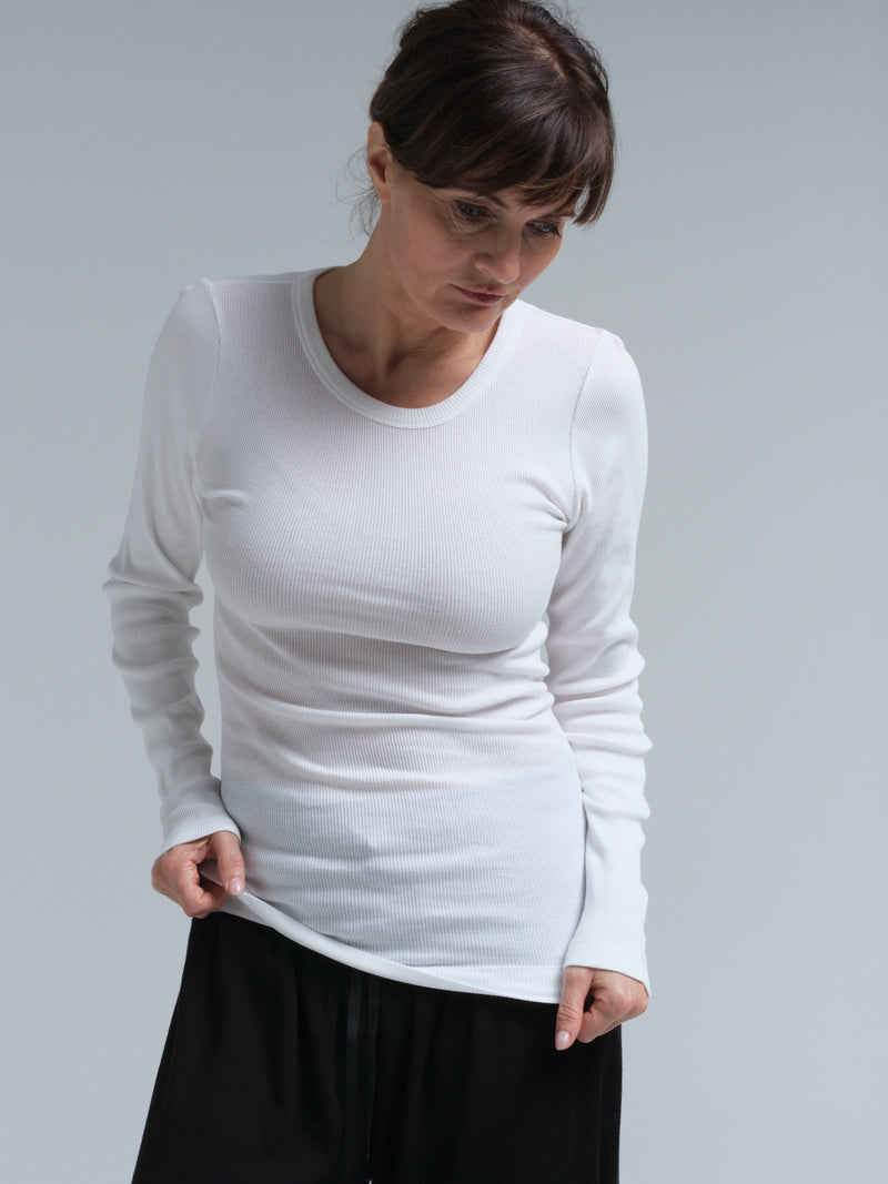 Seamless Basic Allure | Organic cotton L/S T-Shirt White