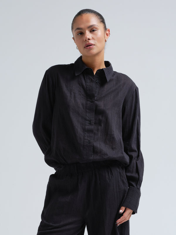 Seamless Basic Amalfi | Cotton Shirt Black
