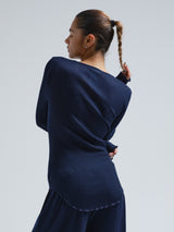 Seamless Basic Bellezza | Merino wool L/S T-Shirt Navy