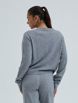 Seamless Basic Classic Cardigan | Wool Cashmere Cardigan Ash Melange