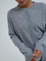 Seamless Basic Classic Cardigan | Wool Cashmere Cardigan Ash Melange