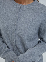 Seamless Basic Classic Cardigan | Wool Cashmere Cardigan Ash Melange