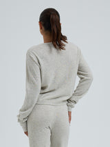Seamless Basic Classic Cardigan | Wool Cashmere Cardigan Ecru Melange