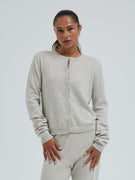 Classic Cardigan | Wool Cashmere - Ecru Melange
