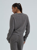 Seamless Basic Classic Cardigan | Wool Cashmere Cardigan Heather Mushroom