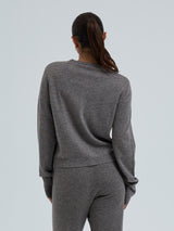 Seamless Basic Classic Cardigan | Wool Cashmere Cardigan Heather Mushroom