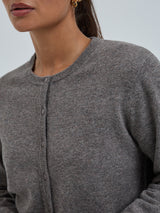 Seamless Basic Classic Cardigan | Wool Cashmere Cardigan Heather Mushroom