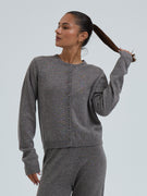 Classic Cardigan | Wool Cashmere - Heather Mushroom