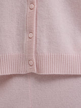 Seamless Basic Classic Cardigan | Wool Cashmere Cardigan Powder Pink