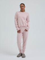 Seamless Basic Classic Crew Neck | Wool Cashmere Cardigan Powder Pink