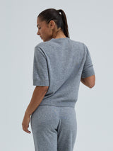 Seamless Basic Classic T-shirt | Wool Cashmere T-shirt Ash Melange