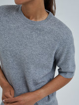 Seamless Basic Classic T-shirt | Wool Cashmere T-shirt Ash Melange