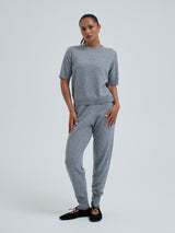 Seamless Basic Classic T-shirt | Wool Cashmere T-shirt Ash Melange