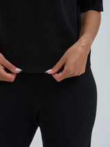 Seamless Basic Classic T-shirt | Wool Cashmere T-shirt Black