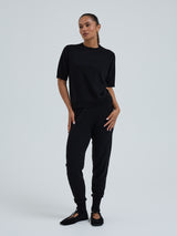 Seamless Basic Classic T-shirt | Wool Cashmere T-shirt Black