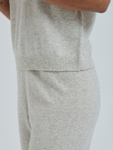 Seamless Basic Classic T-shirt | Wool Cashmere T-shirt Ecru Melange