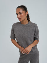Seamless Basic Classic T-shirt | Wool Cashmere T-shirt Heather Mushroom