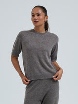 Seamless Basic Classic T-shirt | Wool Cashmere T-shirt Heather Mushroom