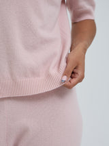 Seamless Basic Classic T-shirt | Wool Cashmere T-shirt Powder Pink