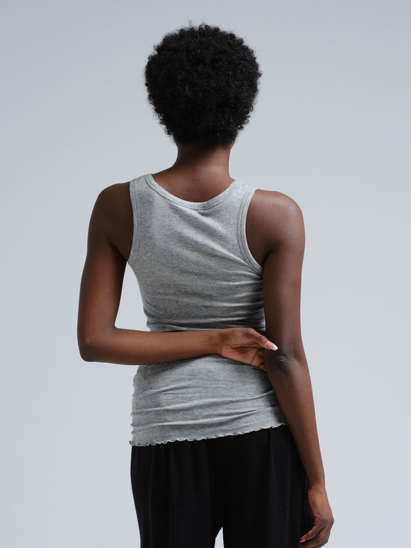 Seamless Basic Cotton Bella | Cotton Tank Top Grey Melange