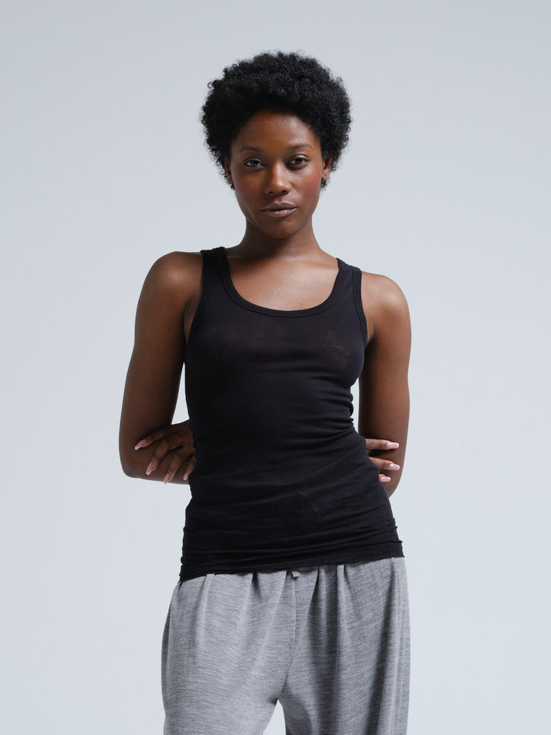 Seamless Basic Cotton Bella | Cotton Tank Top Black