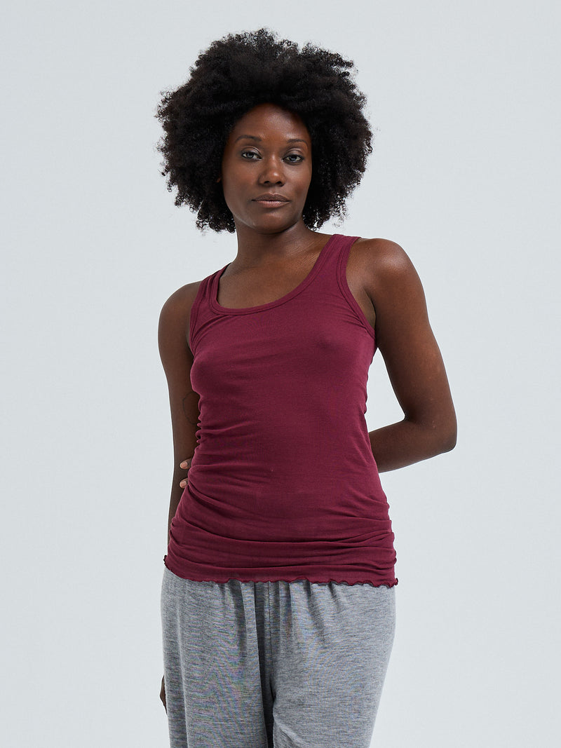 Seamless Basic Cotton Bella | Cotton Tank Top Burgundy